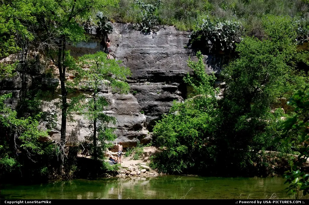 Rock climbers along the Barton Creek Greenbelt