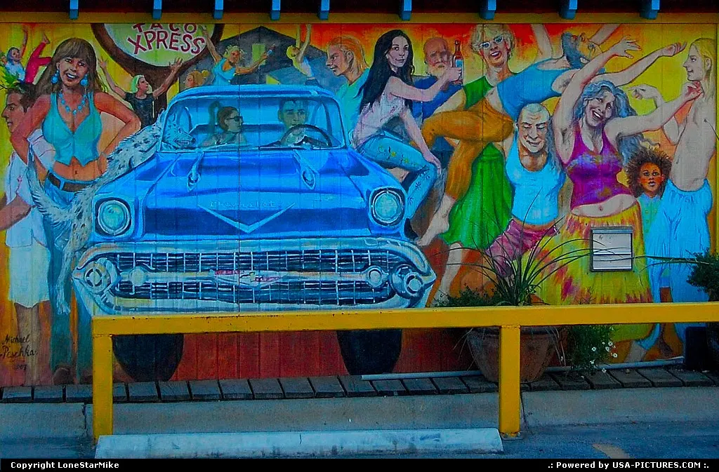 Mural at Maria's Taco Express on S. Lamar Blvd.