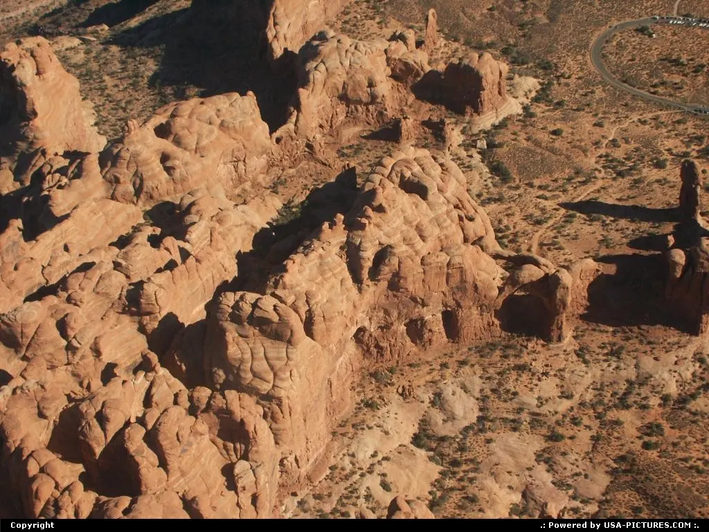 Arches National Park from the sky