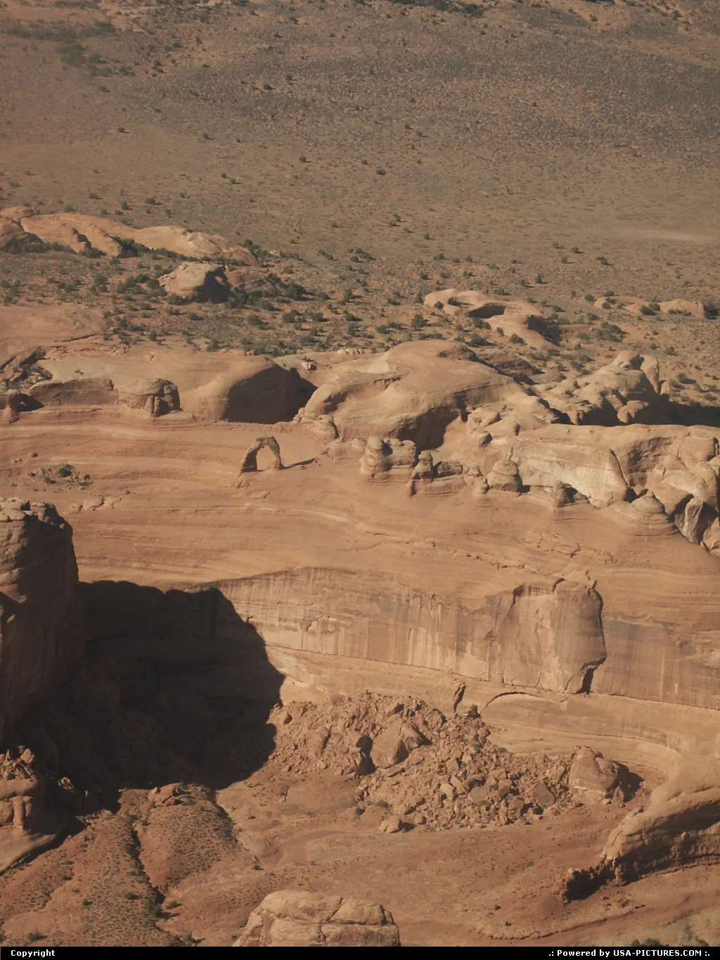 Arches National Park from above, during our