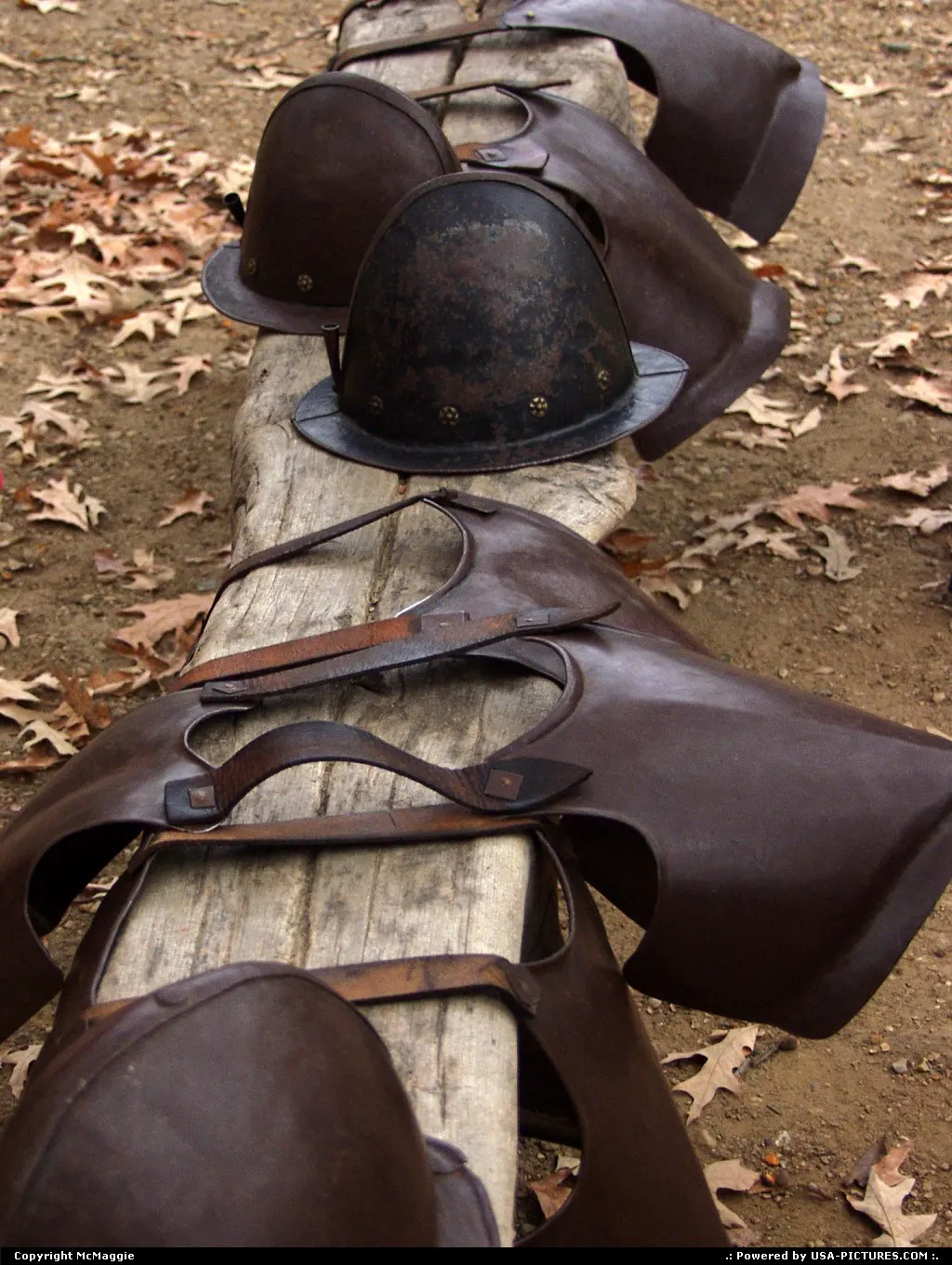 Colonial armor, James Fort, Jamestown Settlement, living history museum, Jamestown, Vir...