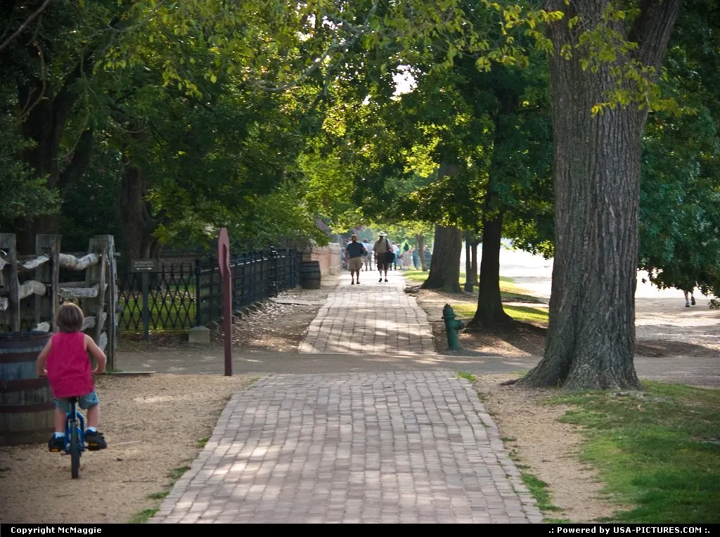 Walkway at Duke of Gloucester and Nassau Streets, Colonial Williamsburg, Virginia.
