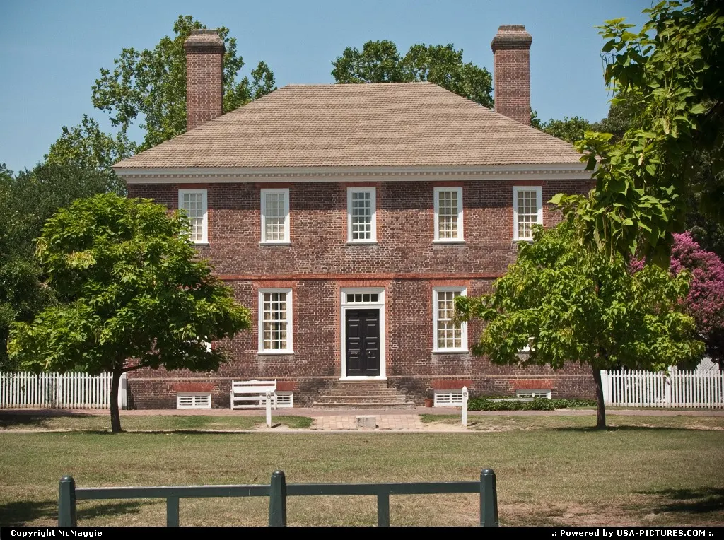 Wythe House, view from Nicholson Street at Governor's Palace Green, Colonial Williamsbu...