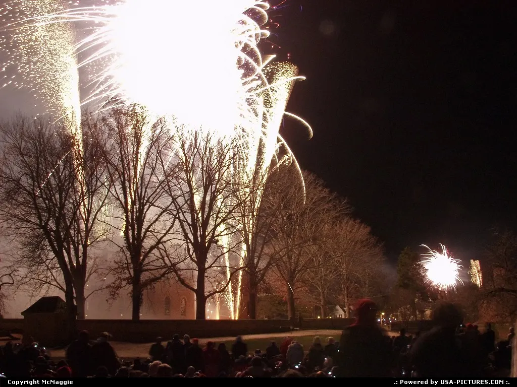 Capitol Building, Colonial Williamsburg, Williamsburg, Virginia, fireworks, Grand Illum...
