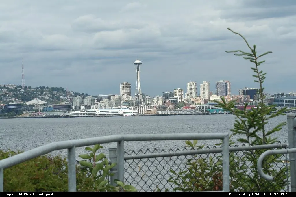 Space Needle and Seattle skyline from Elliott Bay.