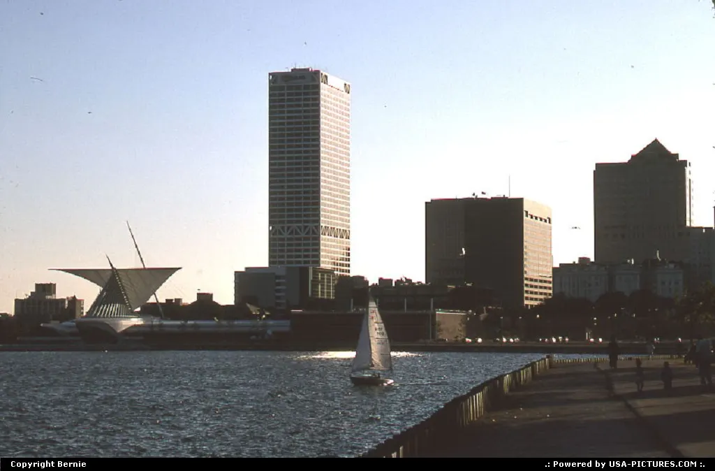 sunset on downtown Milwaukee