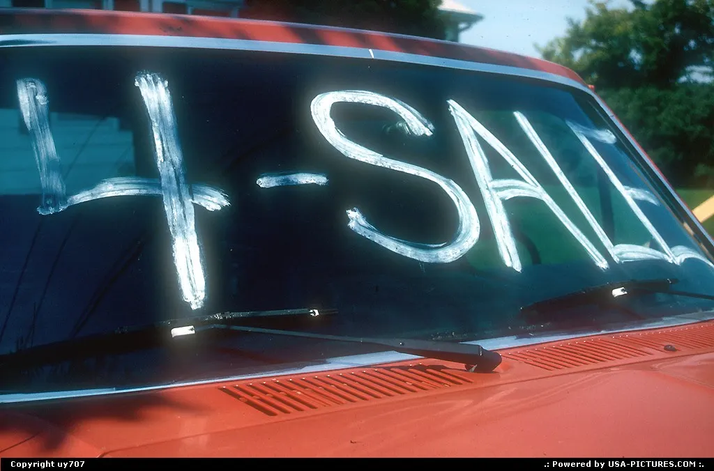 Straightforward advice painted on the windshield came up as an appropriate means to adv...