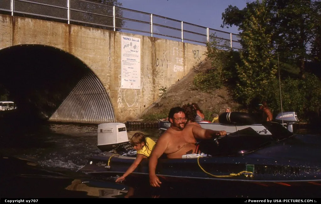 Scores of motor boats took up a residence at this recreational lake